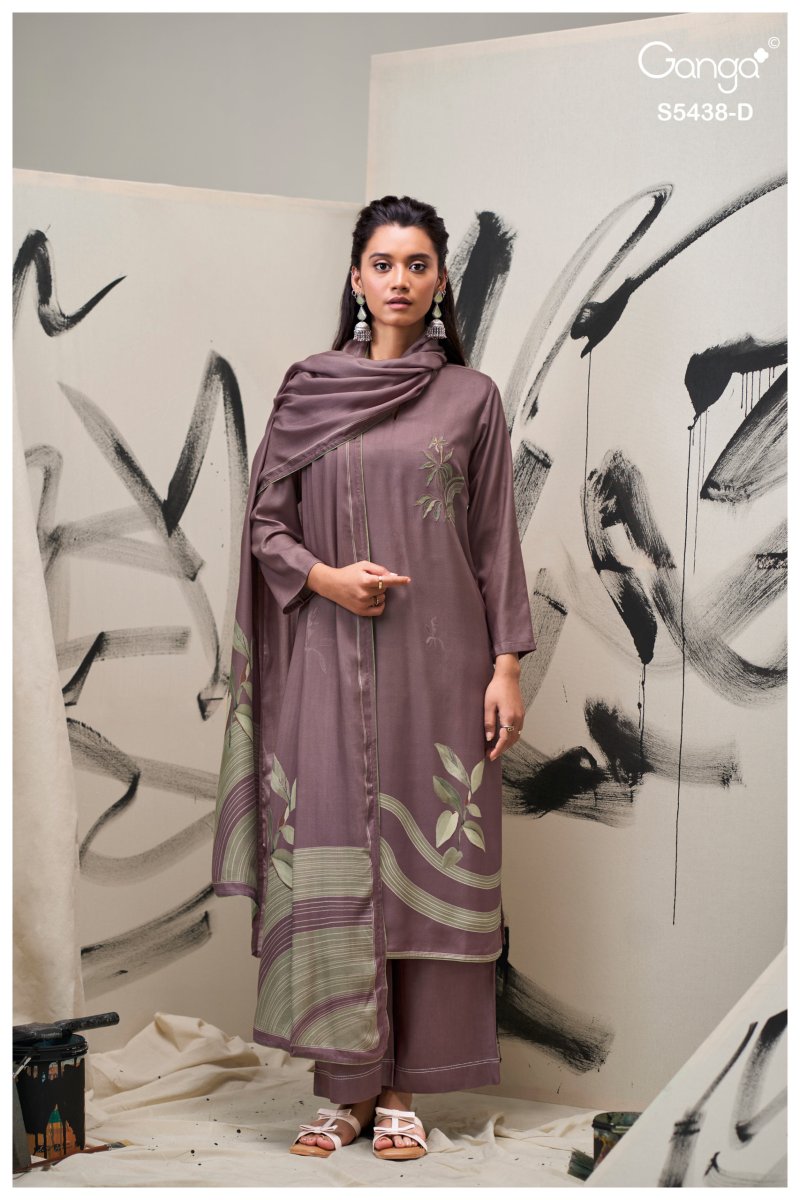 Dreaka 5438 By Ganga Wool Pashmina Dress Materials